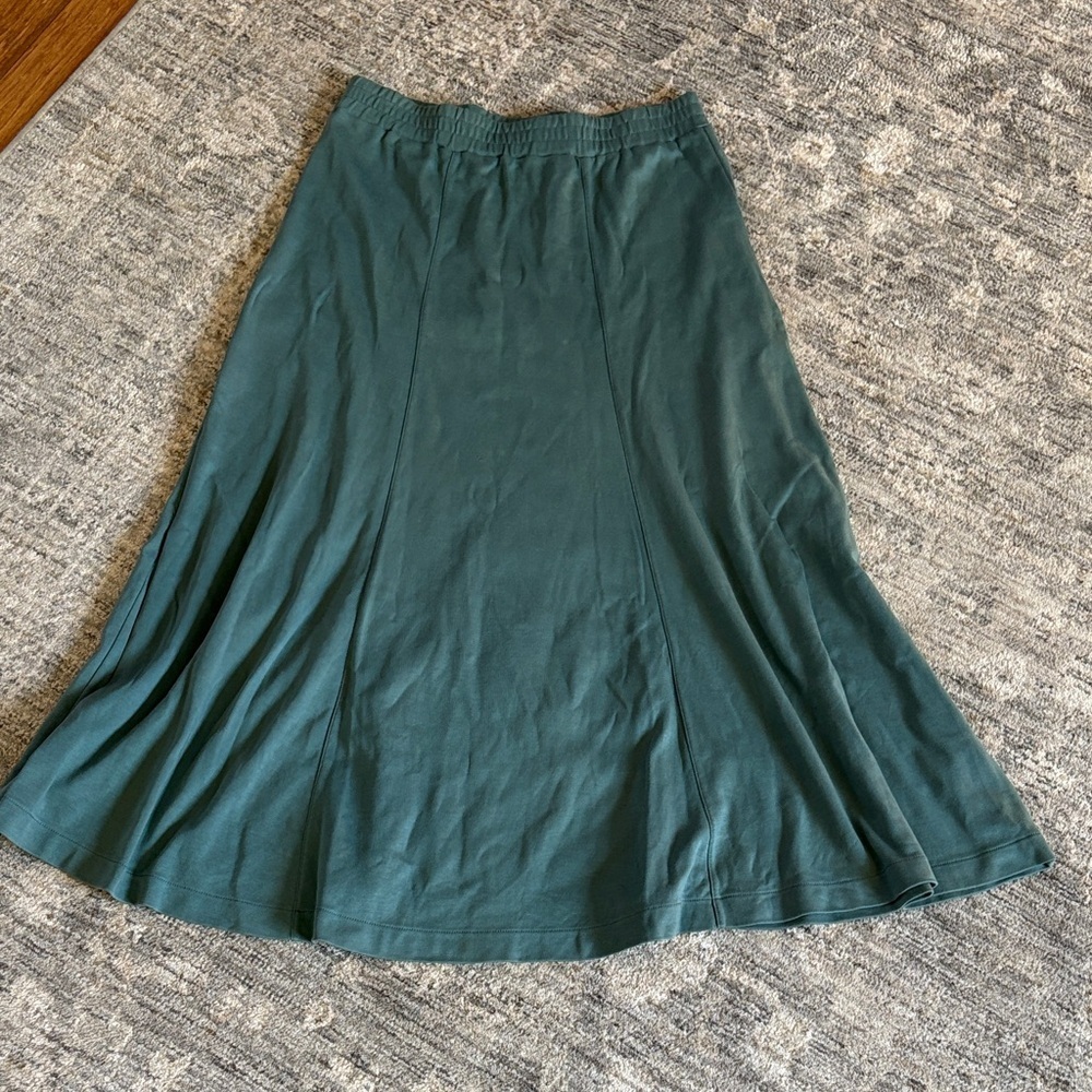 Peruvian Connection Women's Forest Green A-Line maxi Skirt- medium
